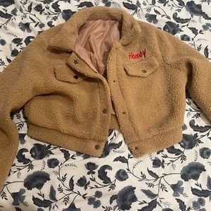 Crop Teddy „honey” jacket